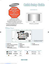 Samsung LN32A300JD Quick Setup Manual