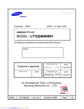 Samsung LTY460HB01 Technical Specifications