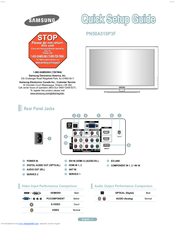 Samsung PN50A510P3F Quick Setup Manual