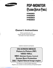 Samsung PPM63M5H Owner's Instructions Manual