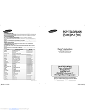 Samsung PS-42E97HD Owner's Instructions Manual