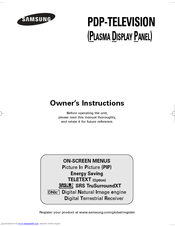 Samsung PS-50C6HD Owner's Instructions Manual