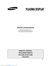 Samsung PS-50P2HTR Owner's Instructions Manual