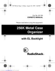 Radio Shack 65-780 Owner's Manual
