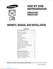 Samsung RM257ABBP/XAA Owner's Manual And Installation