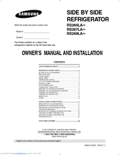 Samsung RS267LAWP Owner's Manual And Installation