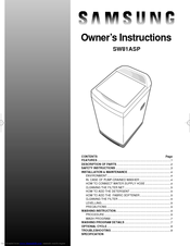 Samsung SW81ASP Owner's Instructions Manual