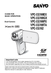 Sanyo Xacti VPC-CG100PX Manual For Basic Operation