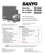 Sanyo DS13330, DS19330, DS25320 Owner's Manual