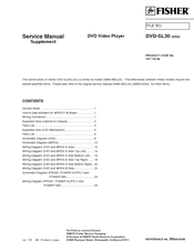 Sanyo DVD-SL30 Service Manual Supplement