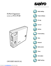 Sanyo PJ-Net Organizer Plus POA-PN40 Owner's Manual