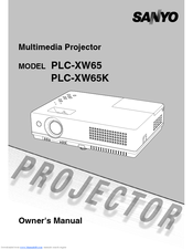 Sanyo PLC-XW65K Owner's Manual