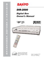 Sanyo DIR-2000 Owner's Manual