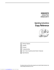 Savin 2560 Copy Reference Manual