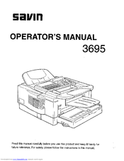 Savin 3695 Operator's Manual