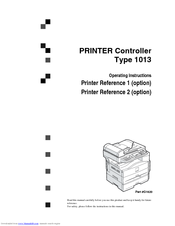 Savin 1013 Printer Reference