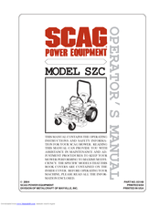 Scag Power Equipment SMZC-42A Operator's Manual
