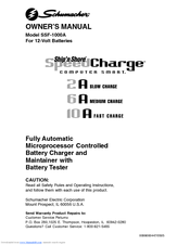 Schumacher SSF-1000A SpeedCharge Owner's Manual