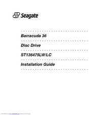 Seagate Barracuda 36 Installation Manual