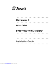 Seagate ST19171W - Barracuda 9.1 GB Hard Drive Installation Manual