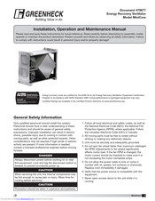Greenheck MiniCore 5 Installation, Operation And Maintenance Manual