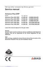 Biasi Advance Plus 25C ERP Service Manual