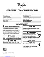 Whirlpool WMAHM Installation Instructions Manual