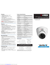 Lorex Vantage LDC7051 SERIES Quick Start Manual