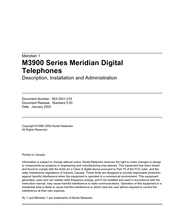 Meridian M3902 Description And Installation