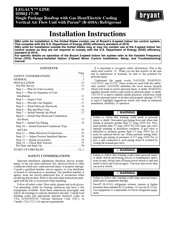 Bryant LEGACY 580J*20K Series Installation Instructions Manual