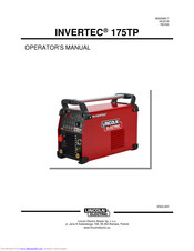 Lincoln Electric INVERTEC 175TP Operator's Manual
