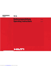 Hilti TE15 Operating Instructions Manual
