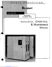 Liebert Series 300 Installation, Operaton & Maintenance Manual