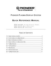 Pioneer PDP-501S-LR Quick Reference Manual