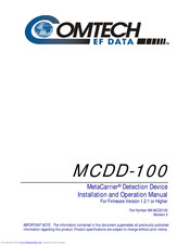 Comtech EF Data MetaCarrier MCDD-100 Installation And Operation Manual