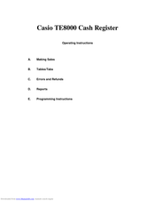 Casio TE8000 Operating Instructions Manual