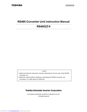Toshiba RS4002Z-0 Instruction Manual