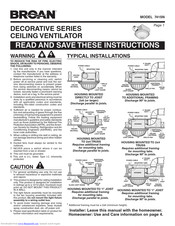 broan 741SN Instructions Manual