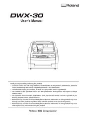 Roland DWX-30 User Manual