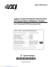 Agilent Technologies E1343A User's Manual And Programming Manual