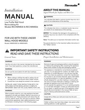 thermador RECHMWB30 Installation Manual