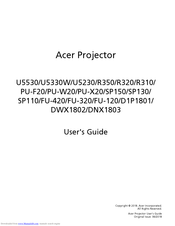Acer PU-X20 User Manual