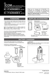 Icom IC-F3201DEX Basic Instructions