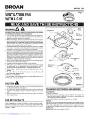 Broan 751 Instructions Manual