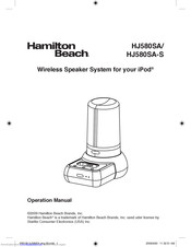 Hamilton Beach HJ580SA Operation Manual