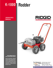 RIDGID K-1000 Rodder Operator's Manual