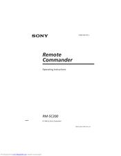 Sony RM-SC200 - S Link Remote Operating Instructions Manual