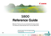 Canon S800 Reference Manual