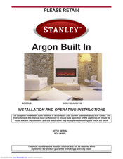 Stanley Argon Built In ARBI130 Installation And Operating Instructions Manual