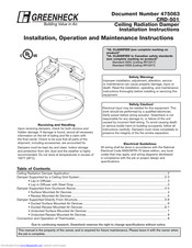 Greenheck CRD-501 Installation, Operation And Maintenance Instructions
